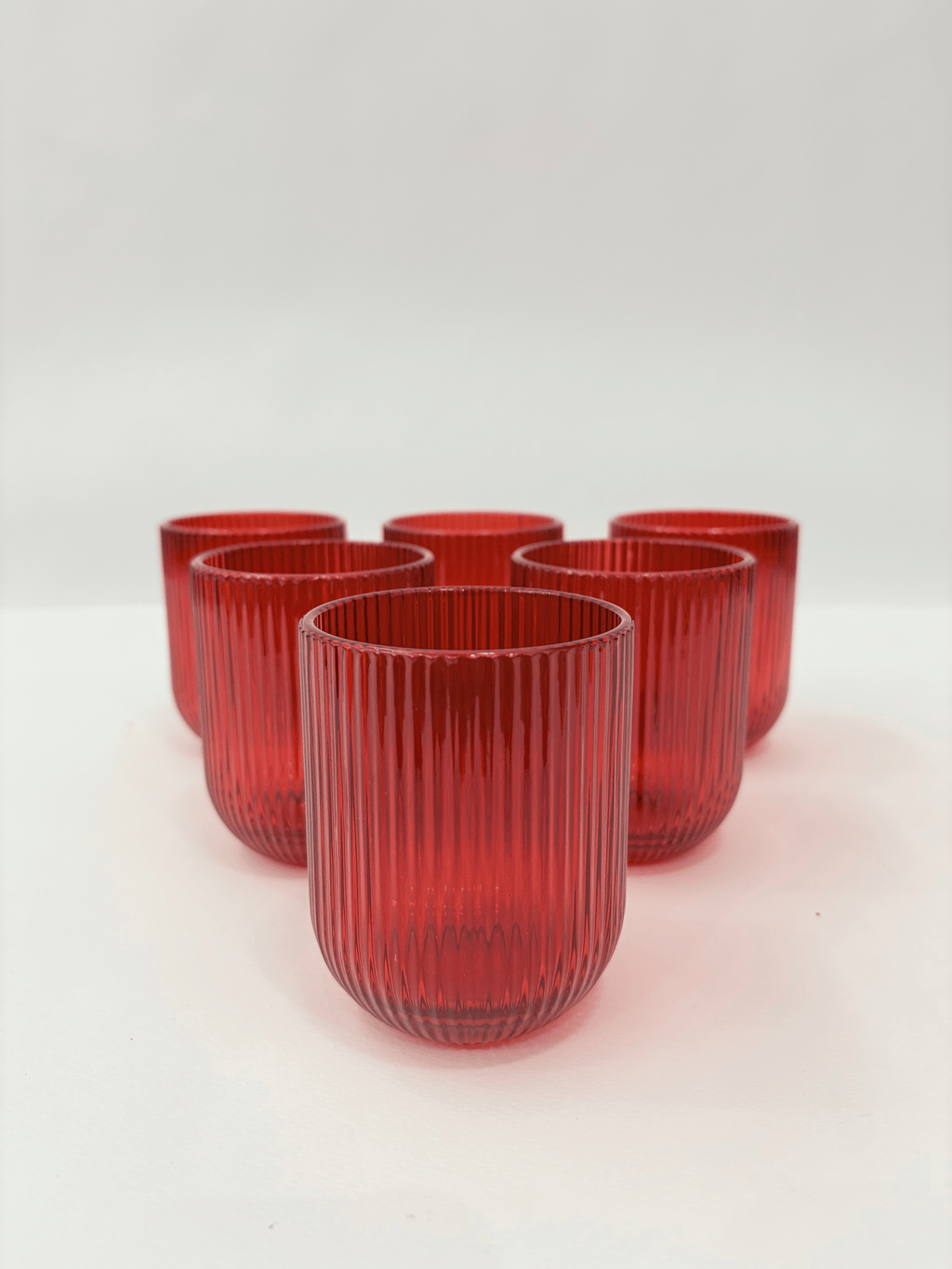 Bicchieri vetro rossi 6