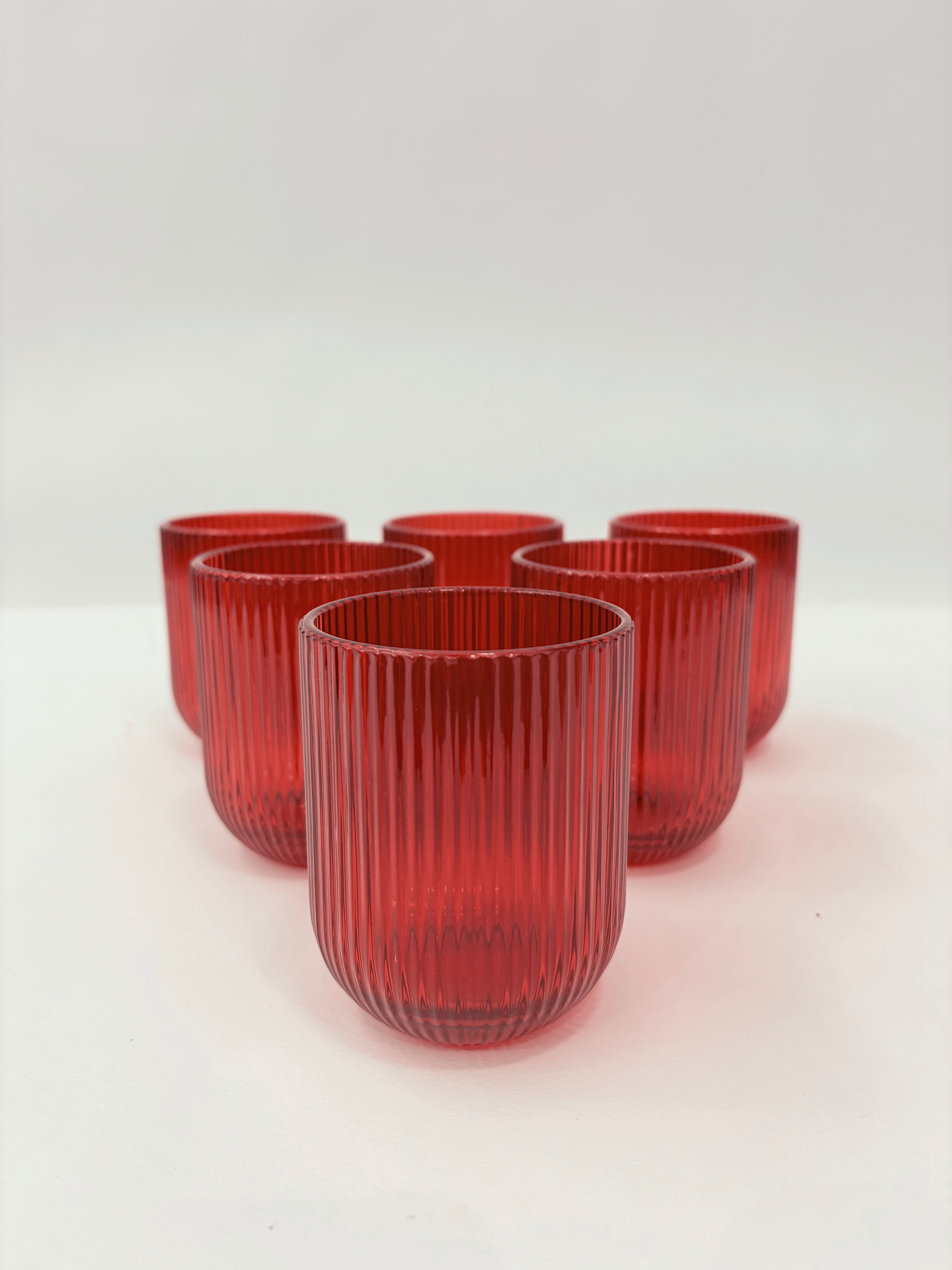 Bicchieri vetro rossi 6