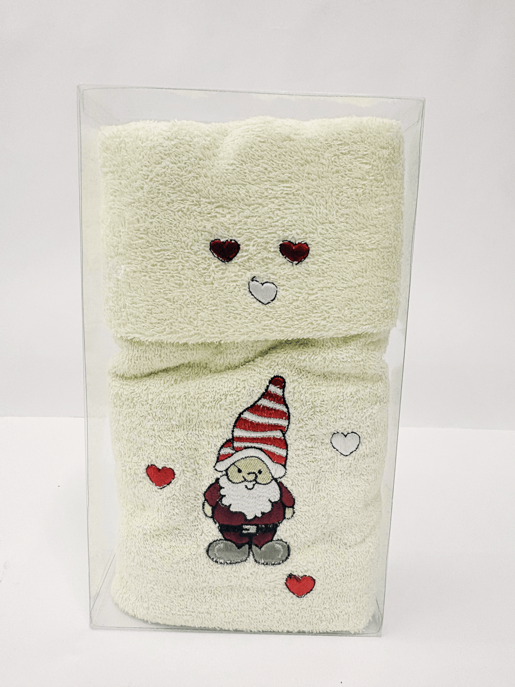 Coppia Asciugamani con ricamo gnomi