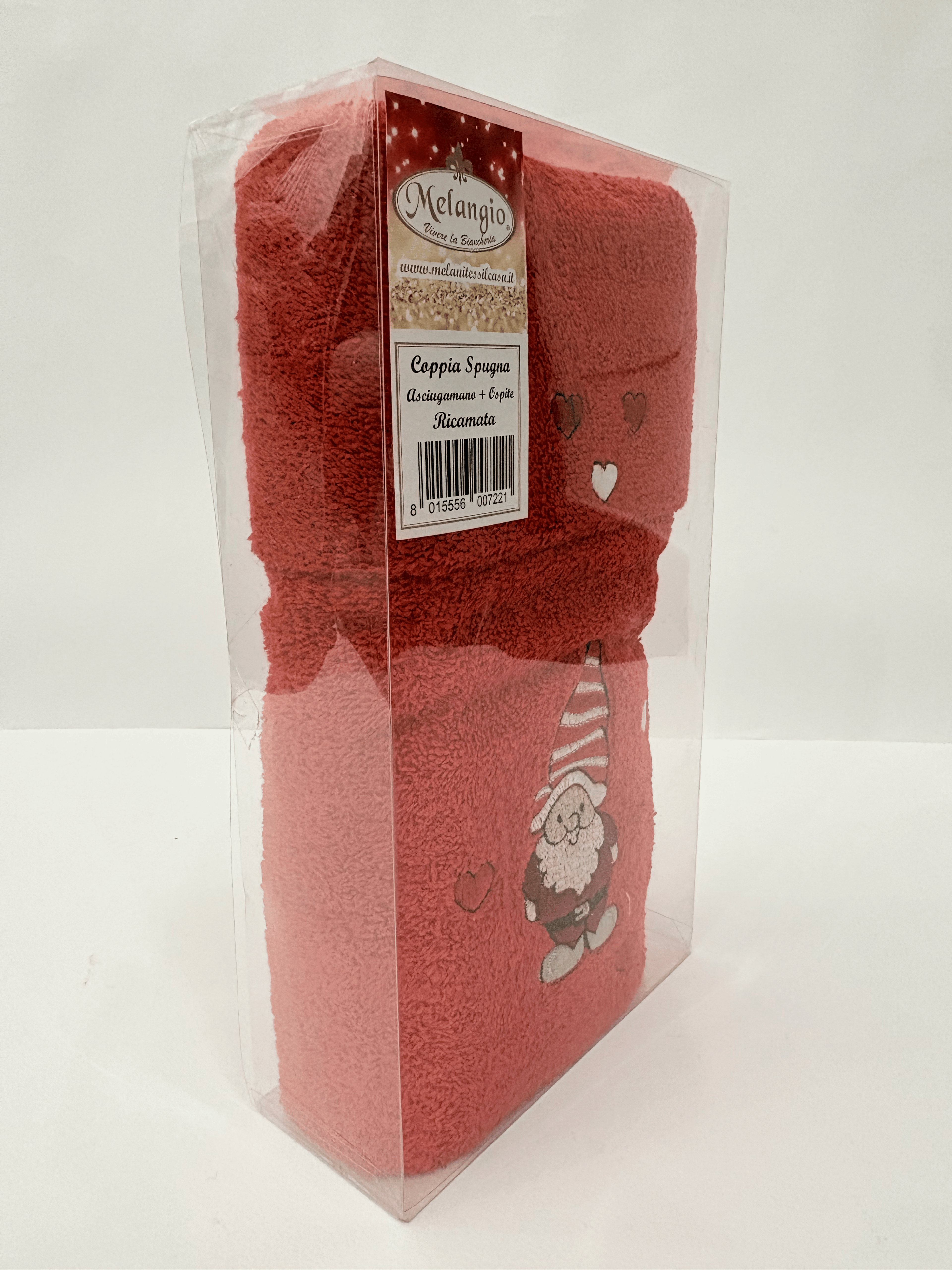 Coppia Asciugamani con ricamo gnomi