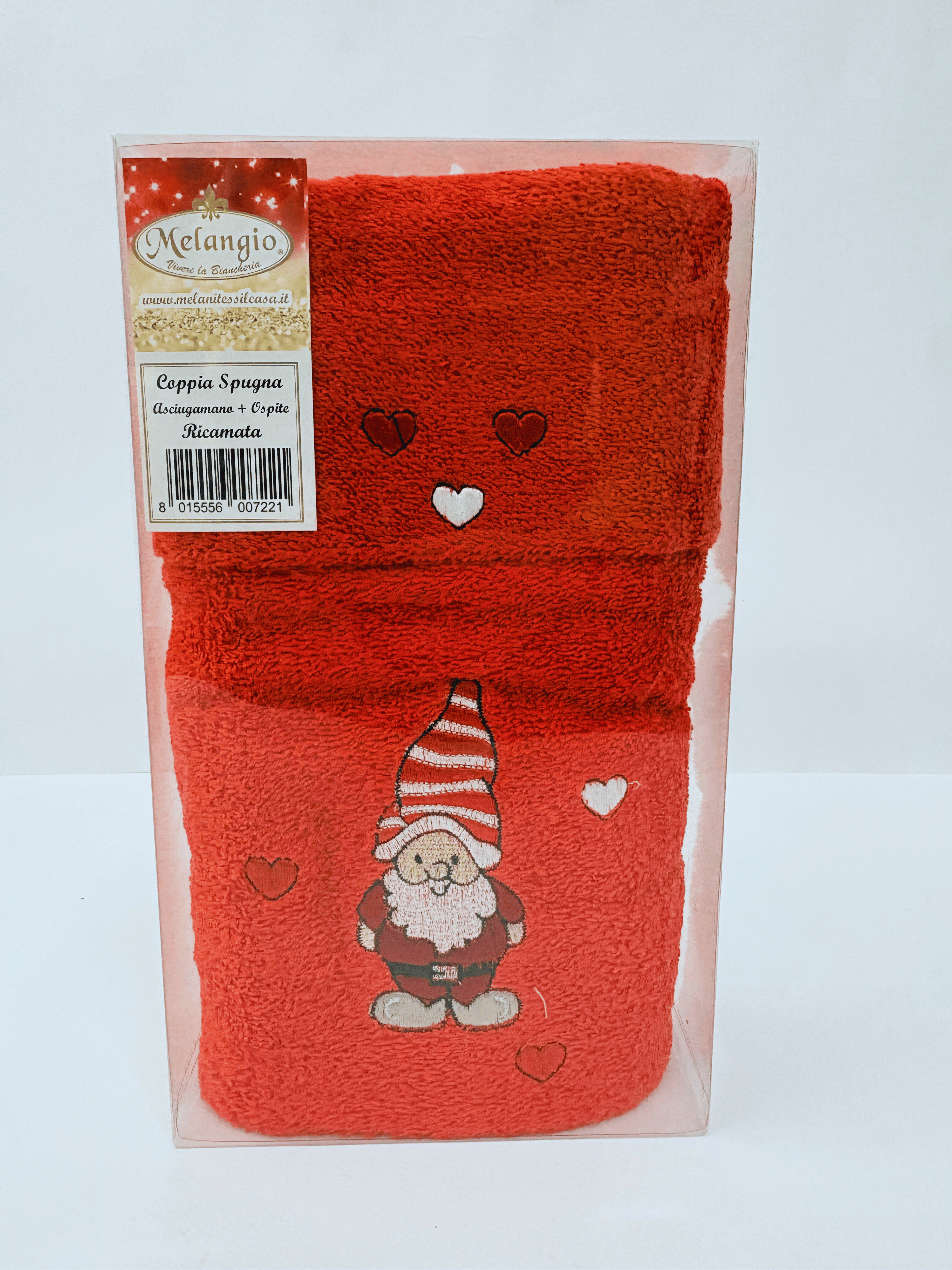 Coppia Asciugamani con ricamo gnomi