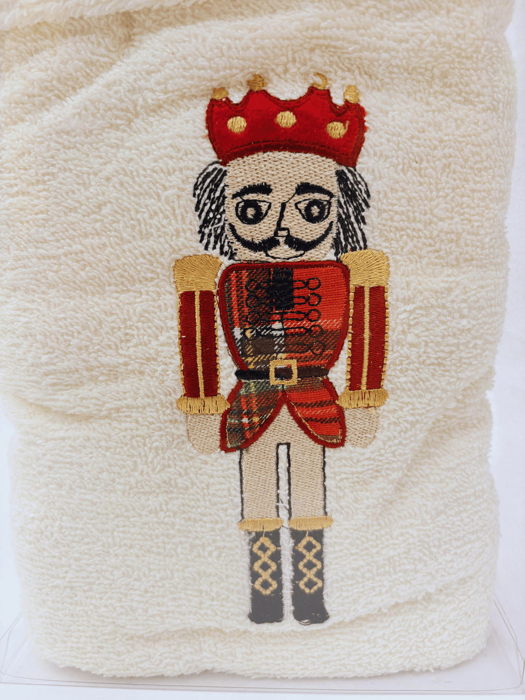 Coppia Asciugamani con ricamo schiaccianoci