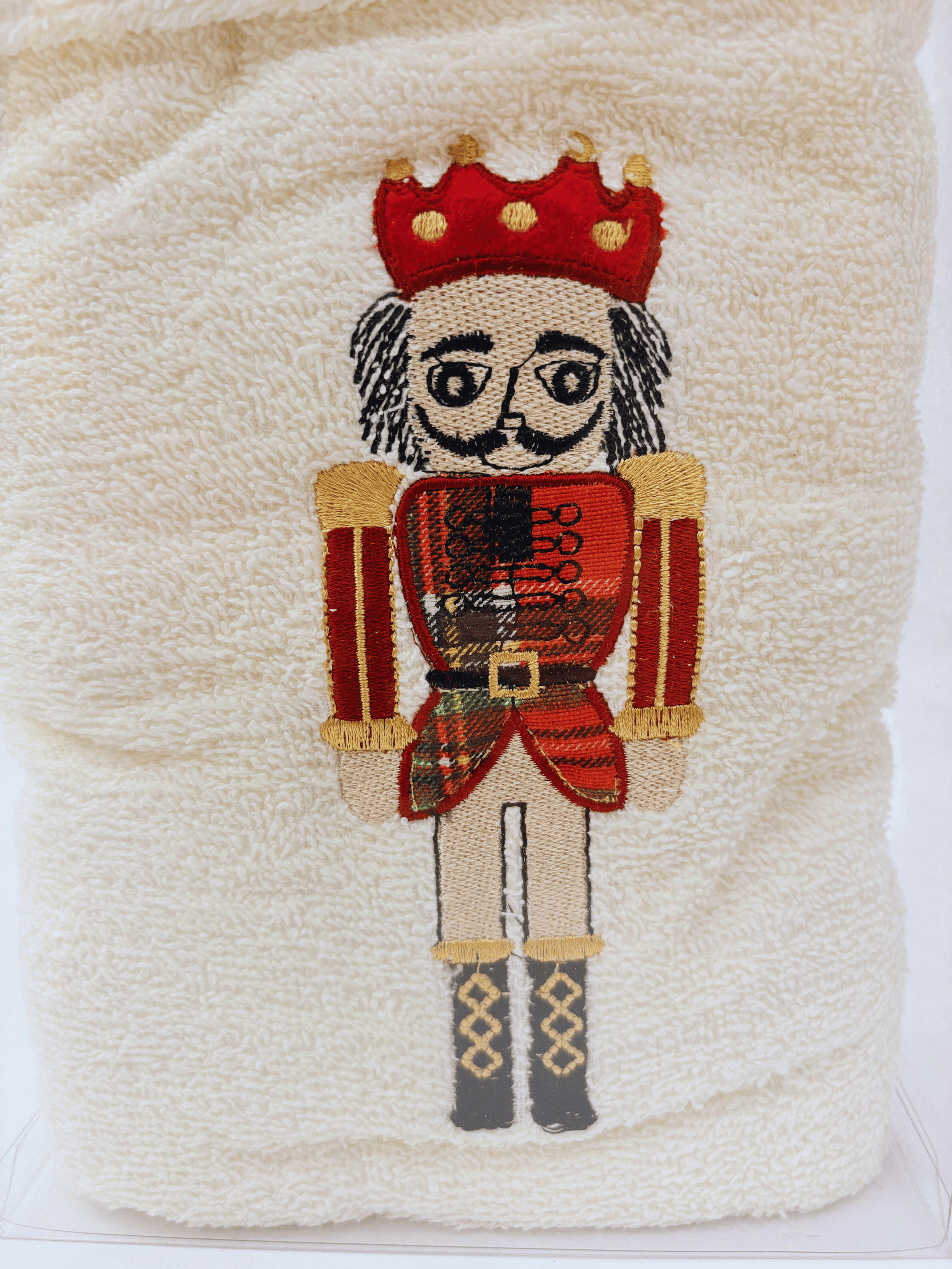 Coppia Asciugamani con ricamo schiaccianoci