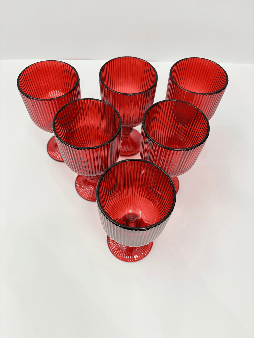 Calici vetro rossi 6