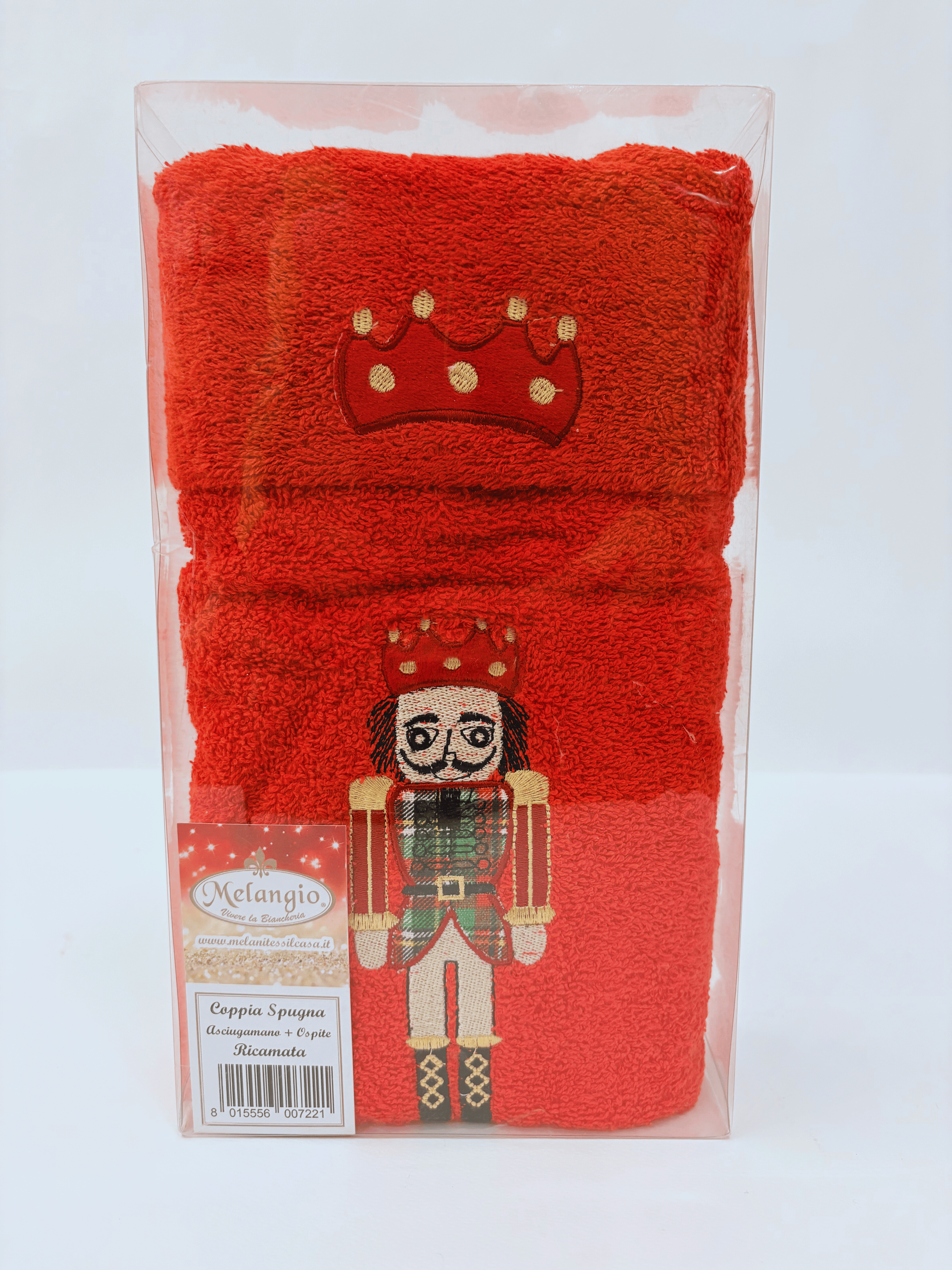 Coppia Asciugamani con ricamo schiaccianoci