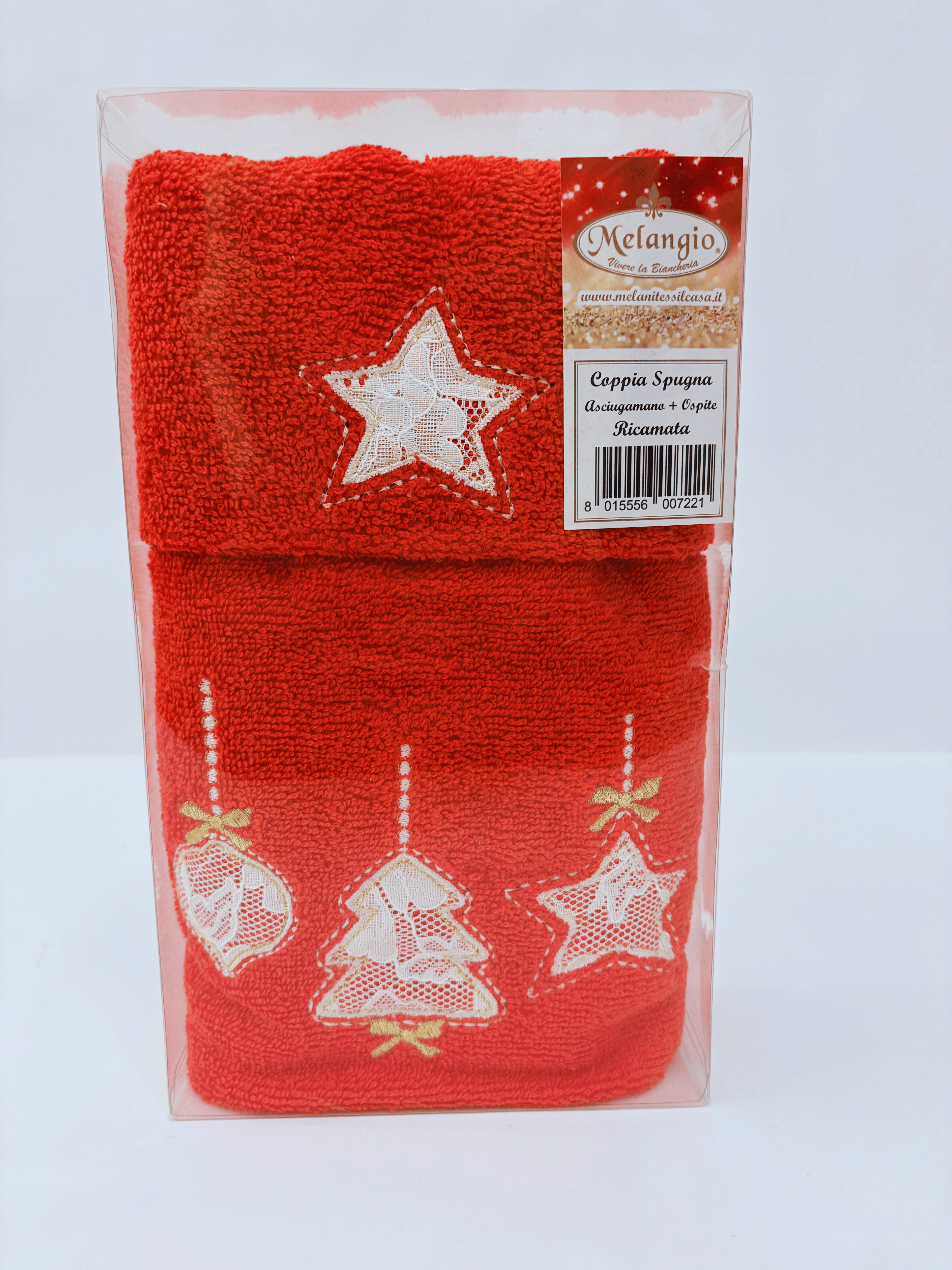 Coppia Asciugamani con ricamo decorazioni