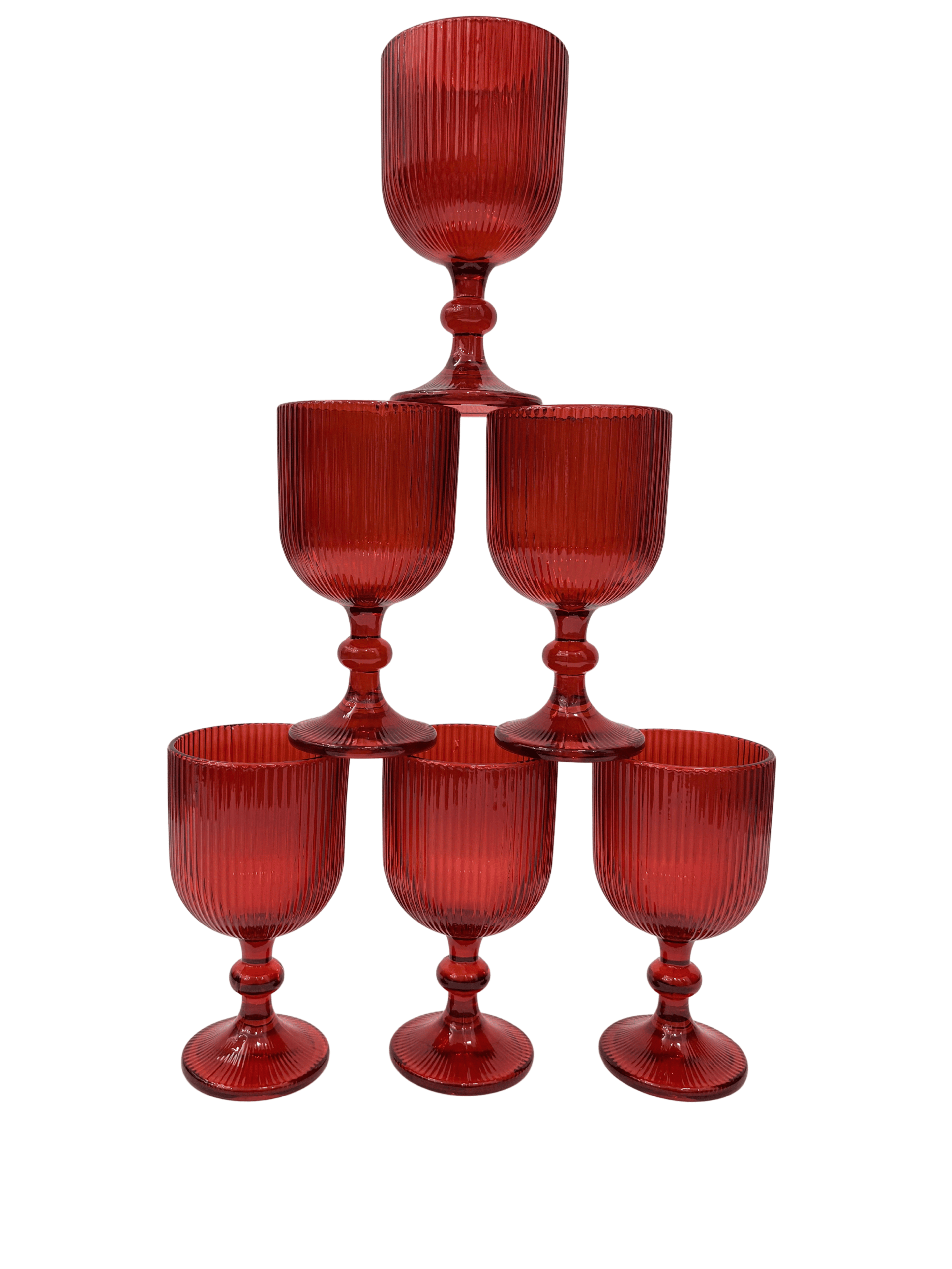 Calici vetro rossi 6