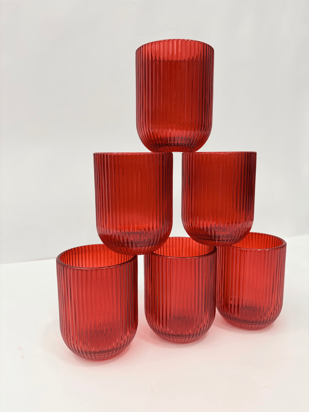 Bicchieri vetro rossi 6
