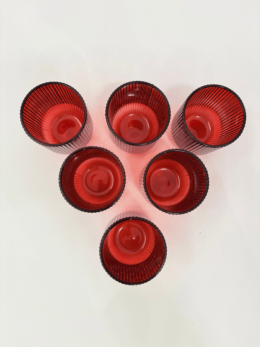 Bicchieri vetro rossi 6