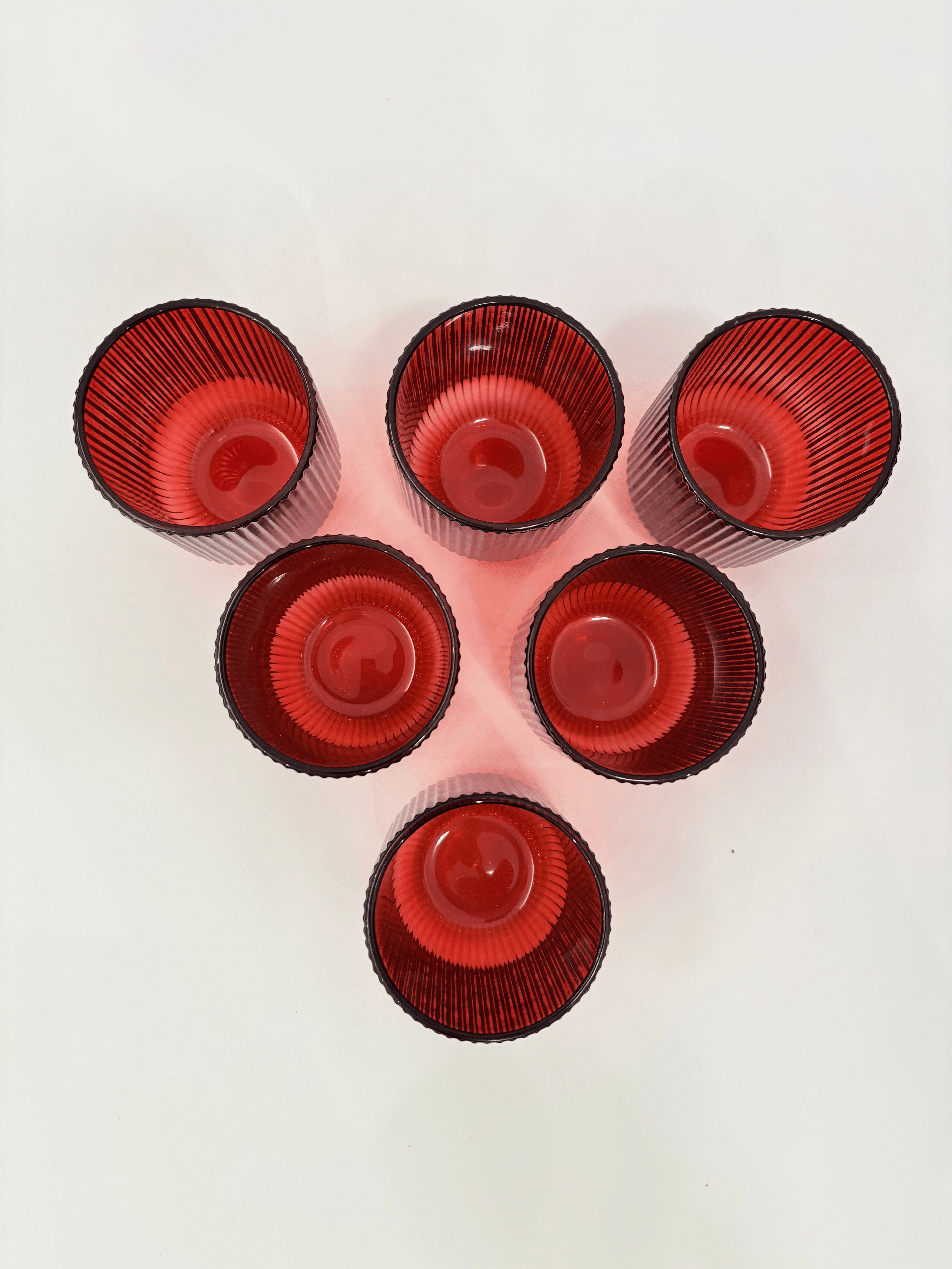 Bicchieri vetro rossi 6