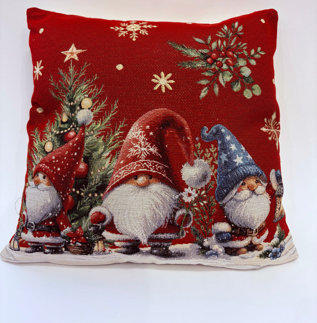 Copricuscino Gobelin gnomi rosso