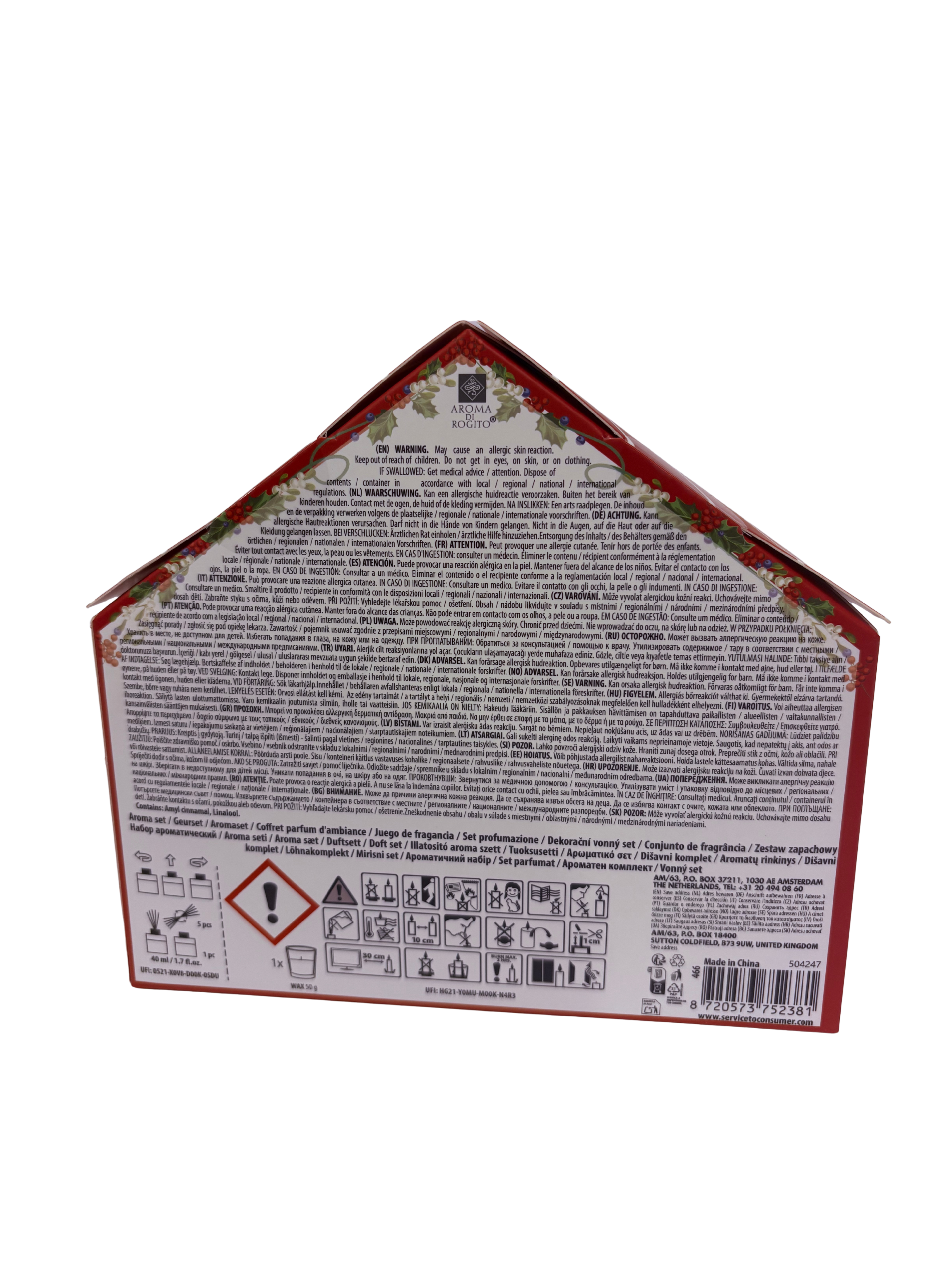 Box diffusore e candela natalizia